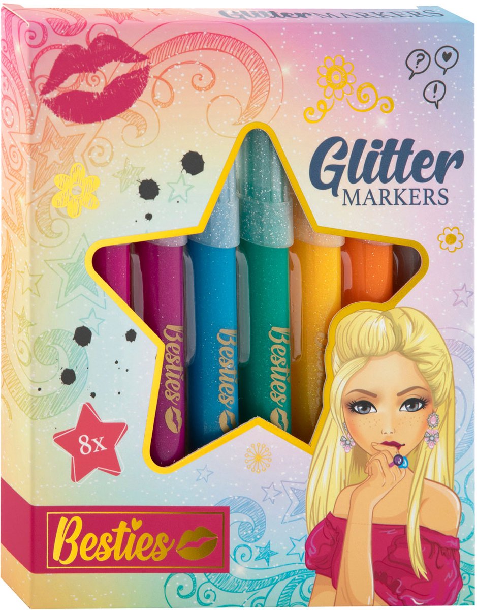 Besties Glitzer Filzstifte, 8st.