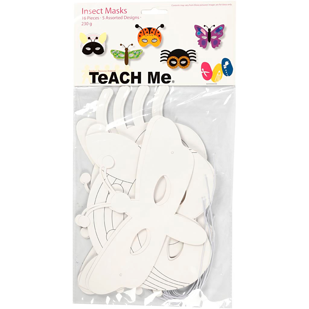 Creotime https: www.cchobby.nl Insektenmasken-h-14-17-cm-w-19-5-23-cm-230-gr-white-16-piece-1-box