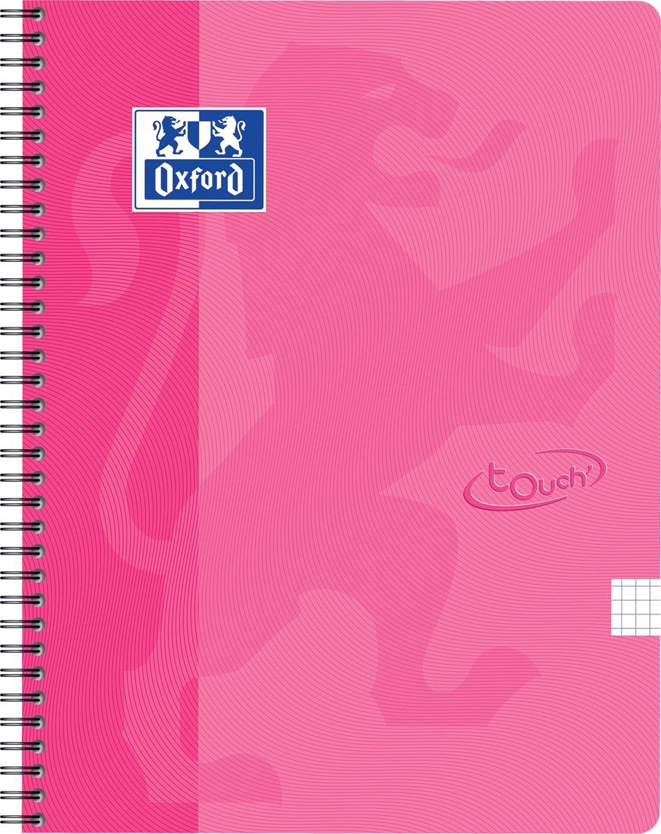 Oxford Touch - Schreibblock - A4 - kariert - 140 Seiten - 90g - Softcover - Rosa
