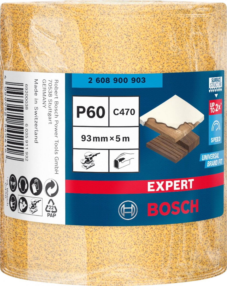 Bosch Expert C470 Schleifpapierrolle zum Handschleifen 93 mm x 5 m g ...