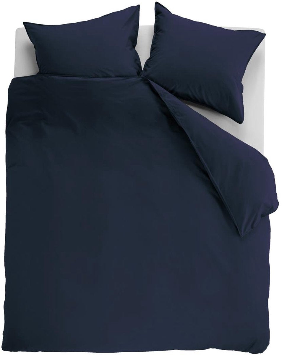 Ambiante cotton uni dekbedovertrek - effen - tweepersoons - 200x200 220 - donker blauw