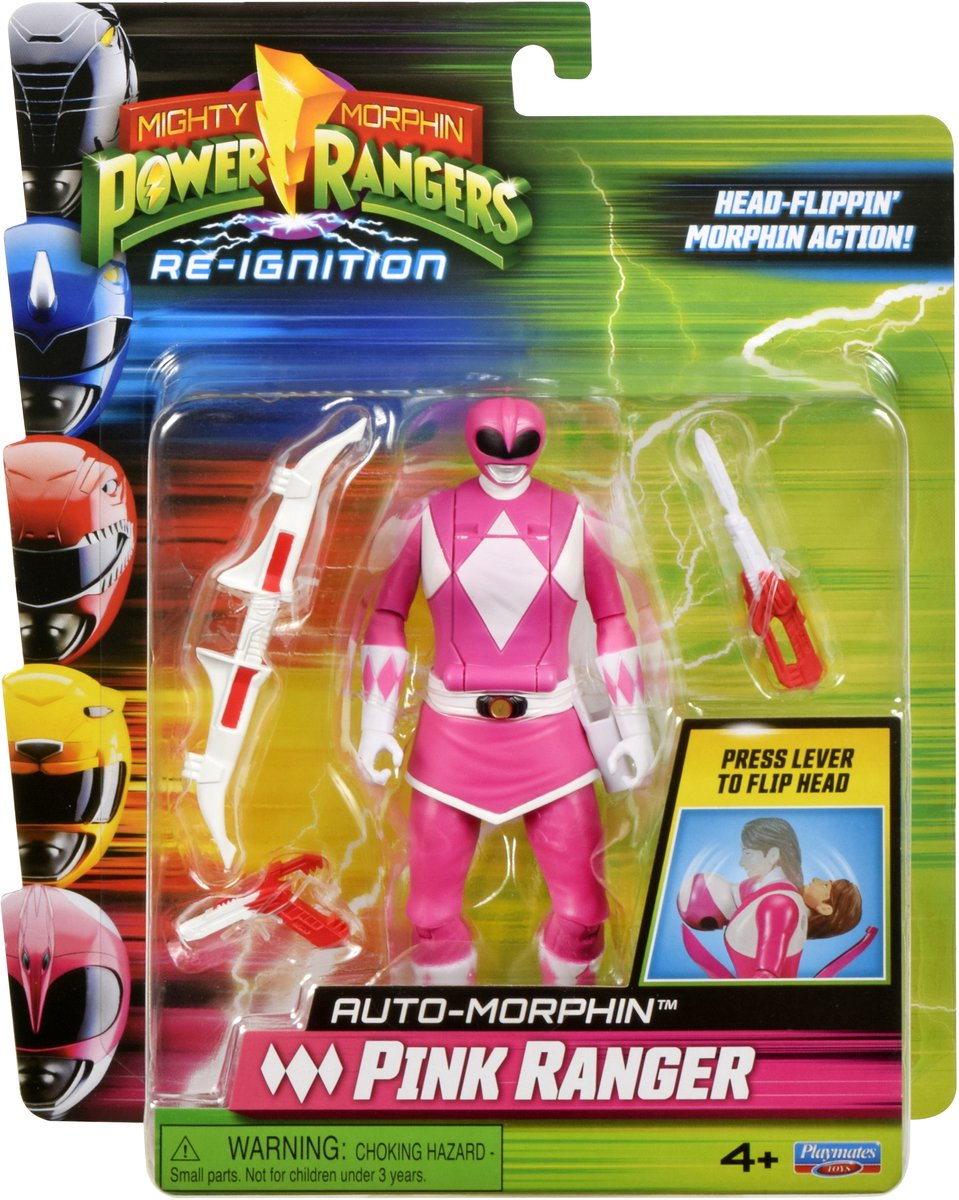 Power Rangers Playmates Mighty Morphin Actionfigur Auto-Morphin Pink Ranger 12 cm Actionfigur