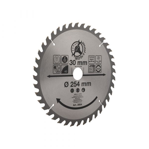 Säge Blade 254 mm., 40 Zähne