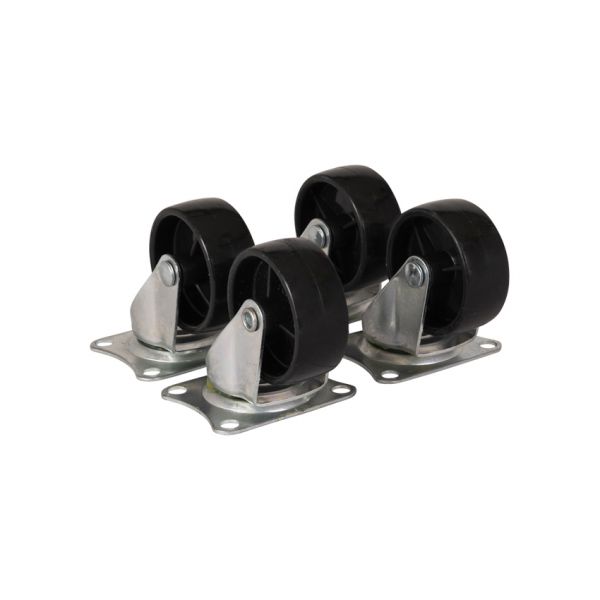Anhängergetriebe 4 x Schwenkrad 50 mm. schwarz