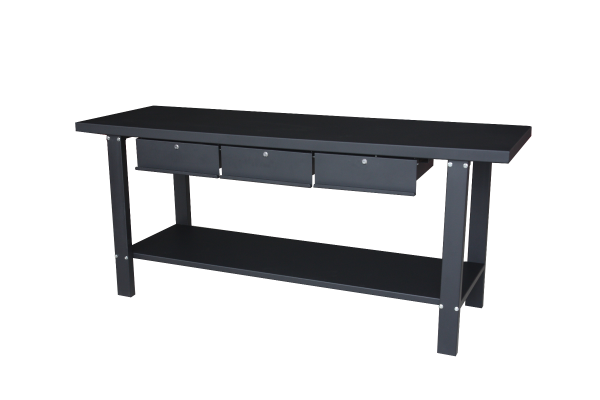 Abi Workbench mit 3 Schubladen, Black Metall