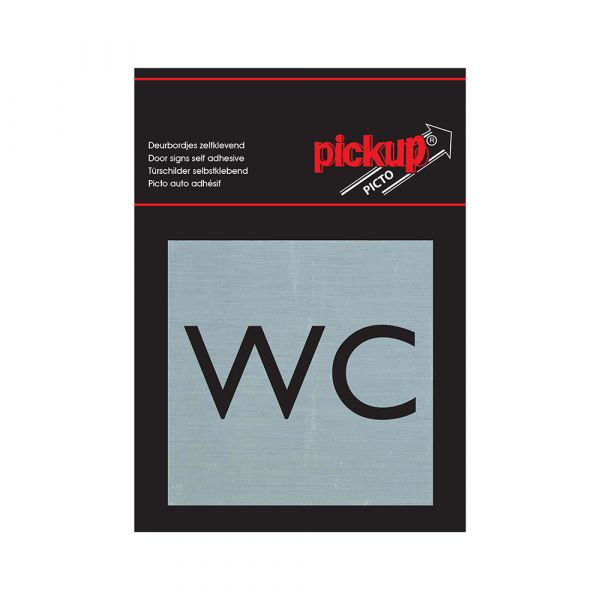 Toilettenschild aus Aluminium - 80x80 mm selbstklebend.
