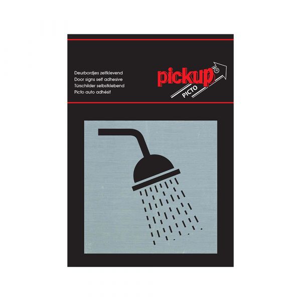Duschschild aus Aluminium - 80x80 mm selbstklebend.