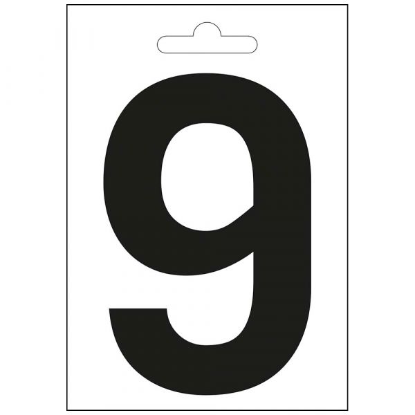 Nautische Nummer 9 schwarz 100 mm.