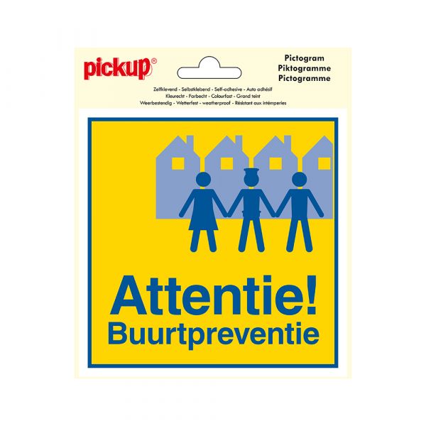 Aufmerksamkeitsaufkleber zur Nachbarschaftsprävention – 150 x 150 mm.