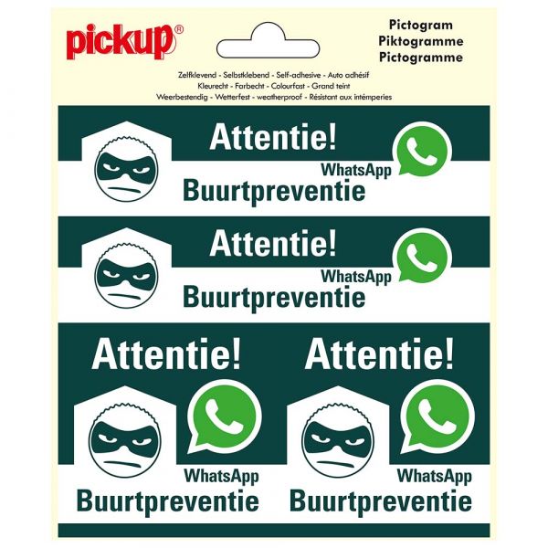 Aufkleber WhatsApp Nachbarschaftswache - 150x150 mm 4 Stück.