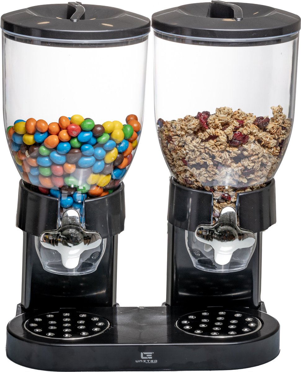 United entertainment - cornflakes dispenser - 2 dispensers - 41 x 32,5 x 19 cm - zwart