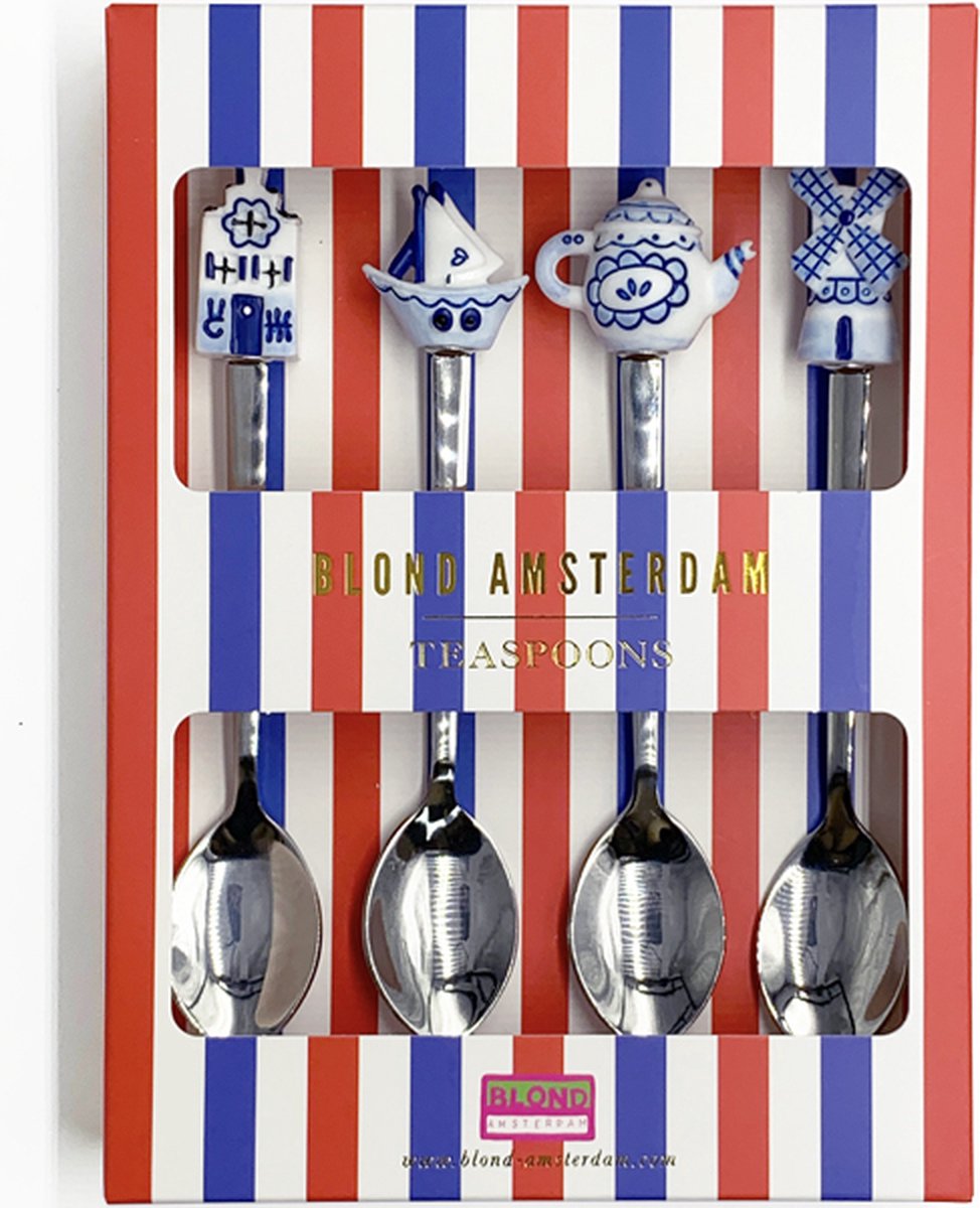 Blond amsterdam , delfts blond: theelepels, set van 4