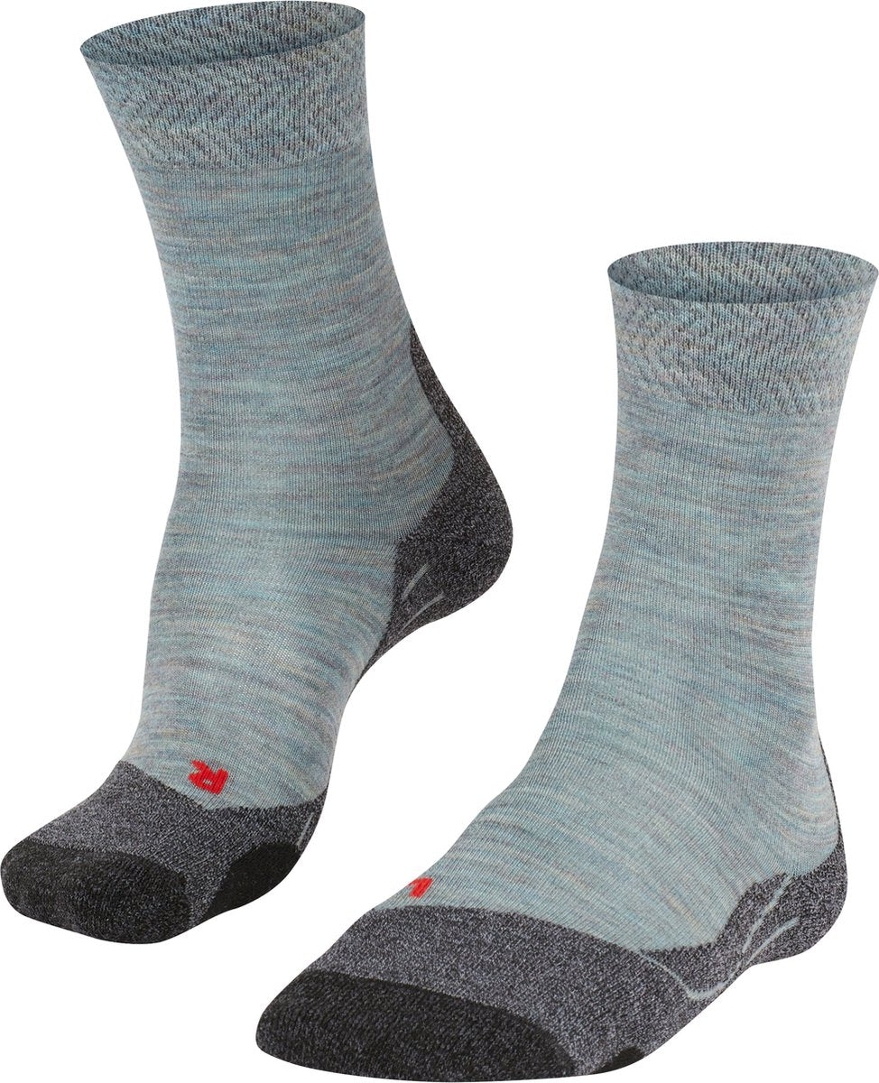 Falke TK2 Melange Anti-Blister Wandersocken aus dickem Woll-Funktionsmaterial Damen Blau - Größe 41-42