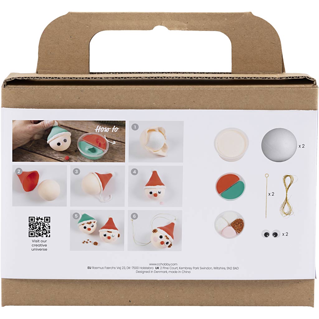 Creativ Company Mini-Hobby-Set Weihnachtskugeln, rote und grüne Zwerge, 1 Box