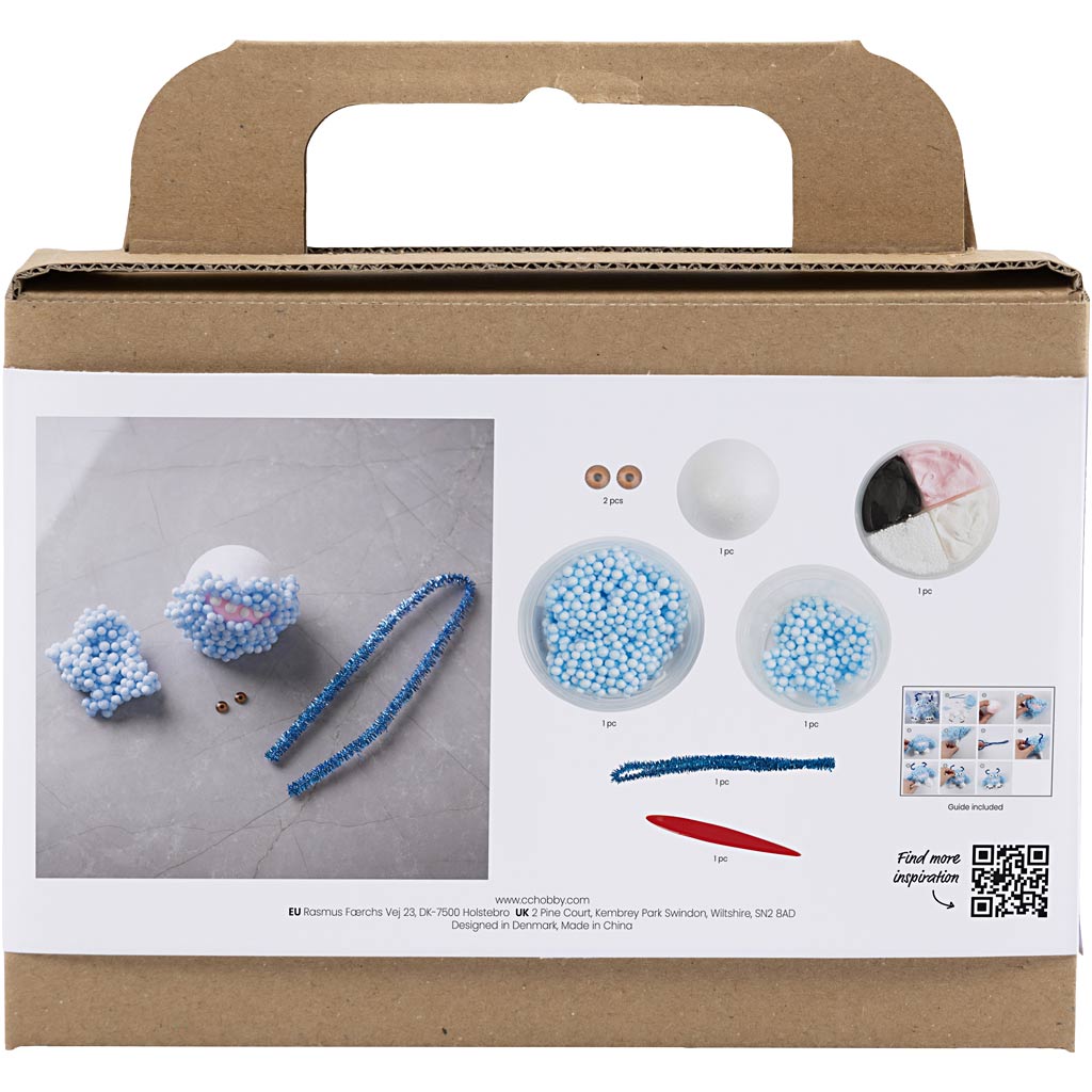 Creativ Company Mini-Hobby-Set Bildhauerei, Monster Bobby, hellblau, 1 Box