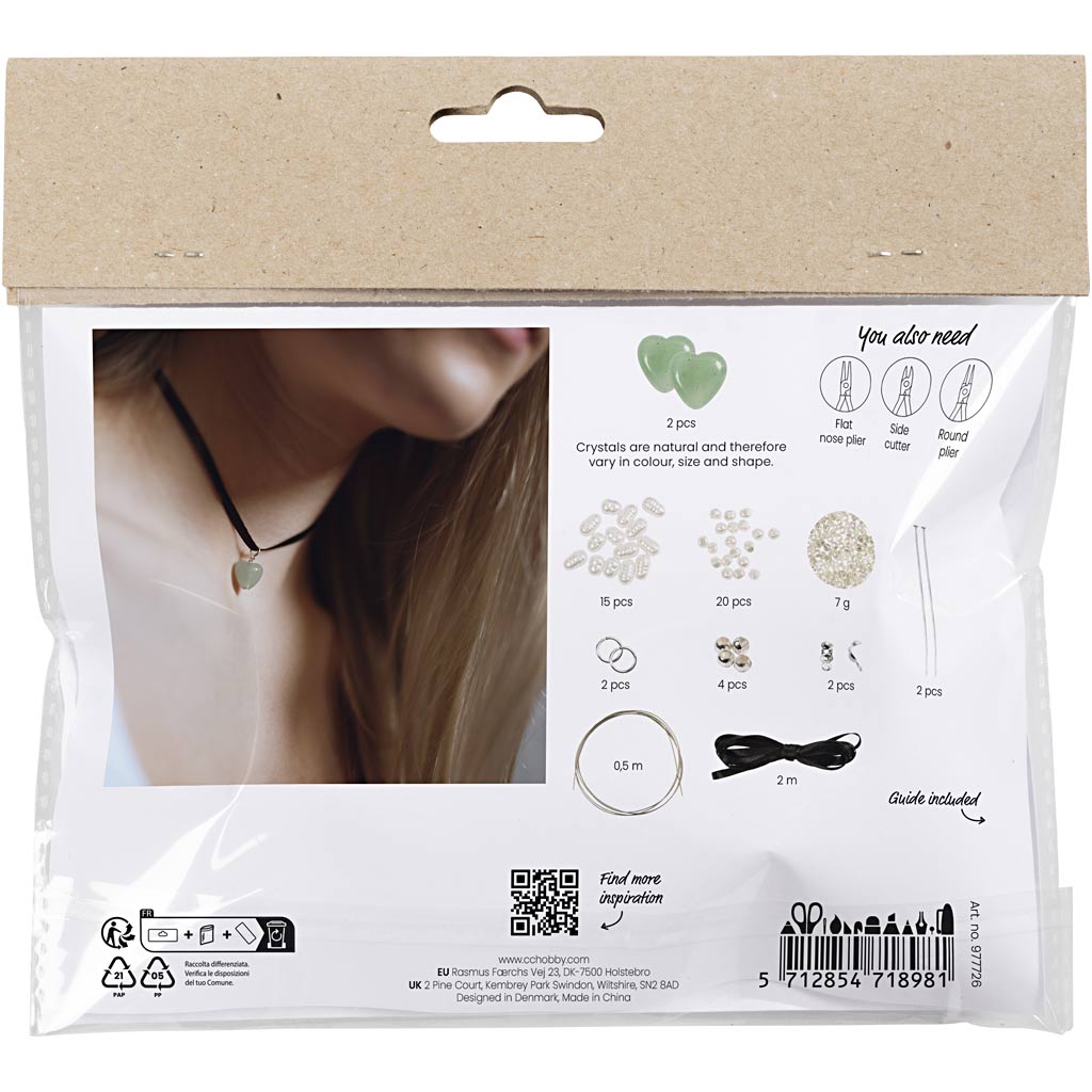 Creativ Company Mini-Hobby-Set Schmuck, Aventurin-Herz, klar, 1 Box