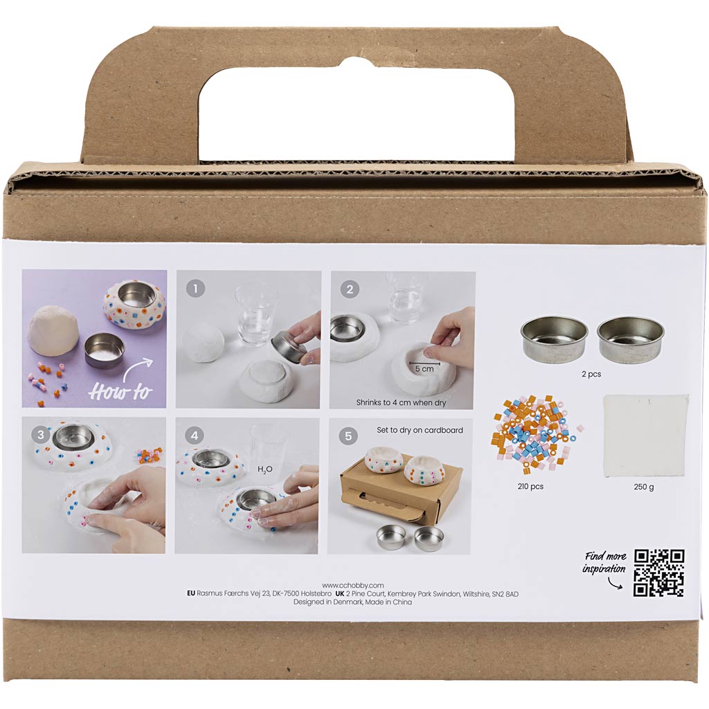 Creativ Company Mini-Hobby-Set Bildhauerei, Kerzenhalter, weiß, 1 Box