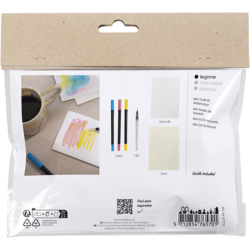 Creativ Company Mini-Hobby-Set Aquarell, Karten und Umschläge, 1 Box