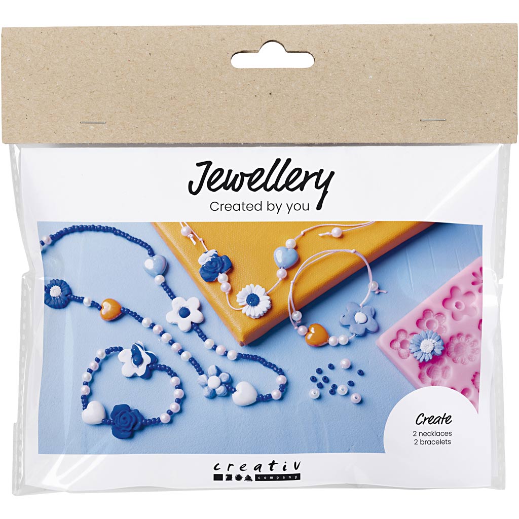 Creativ Company Mini-Hobby-Set Schmuck, Blumen, verschiedene Farben, 1 Box
