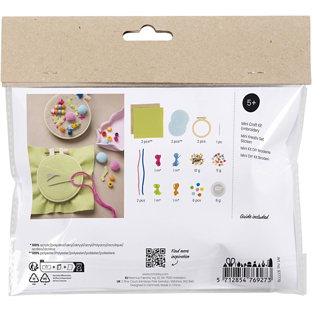 Creativ Company Mini-Hobby-Set Stickerei, Fantasie, 1 Box