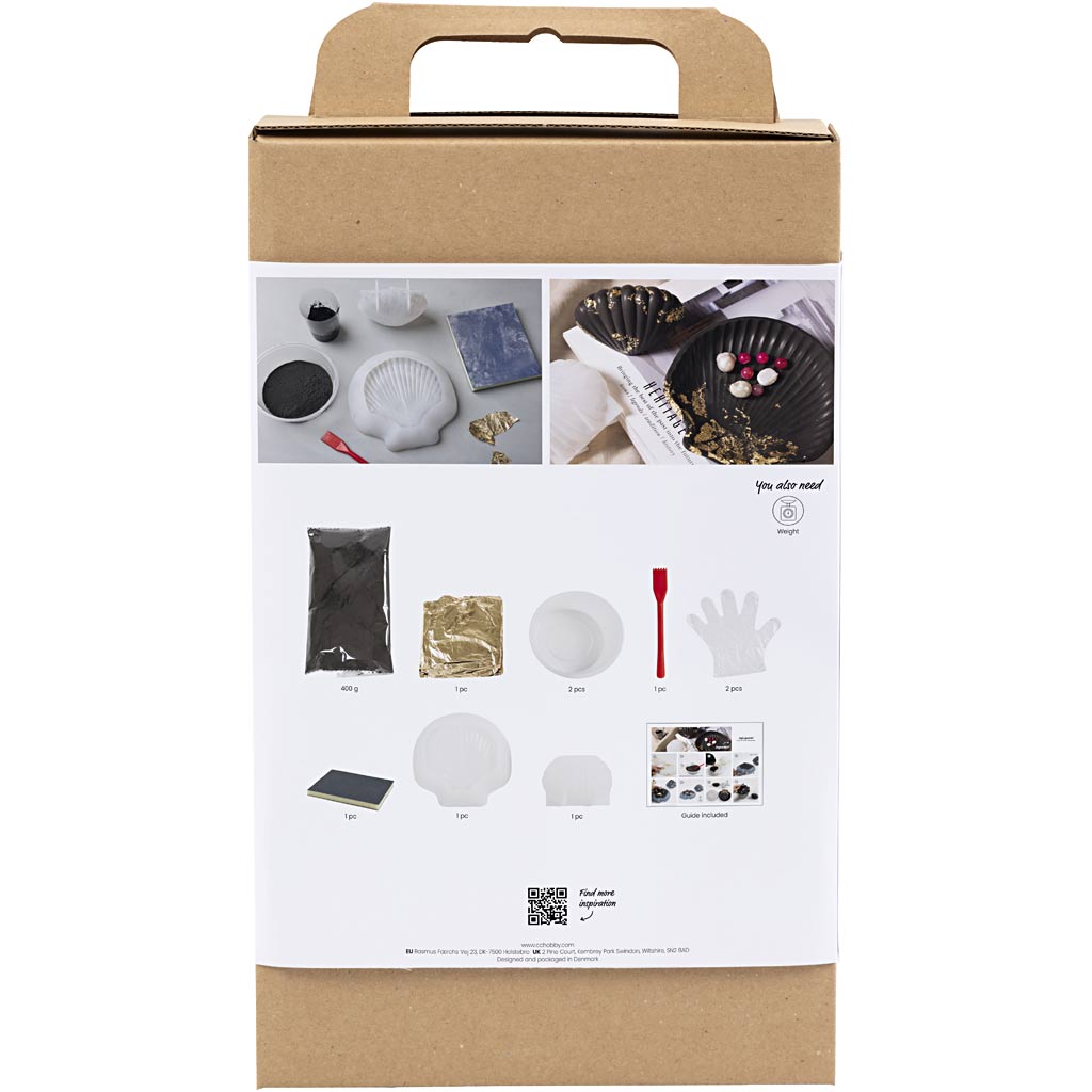 Creativ Company Hobby-Set Kunstharzguss, Muschel, Schwarz, Gold, 1 Box