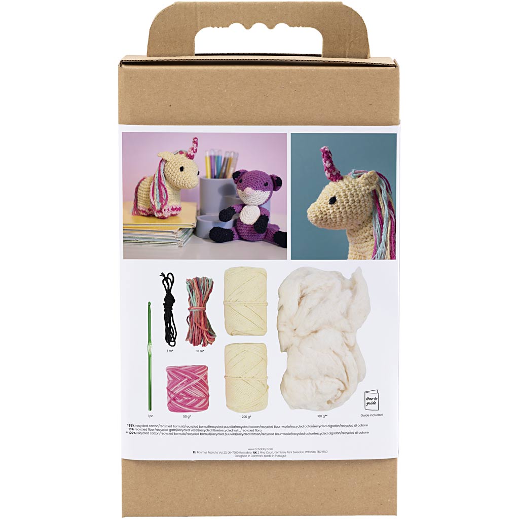 Creativ Company Hobby-Set Amigurumi, Einhorn, Regenbogenfarben, 1 Box