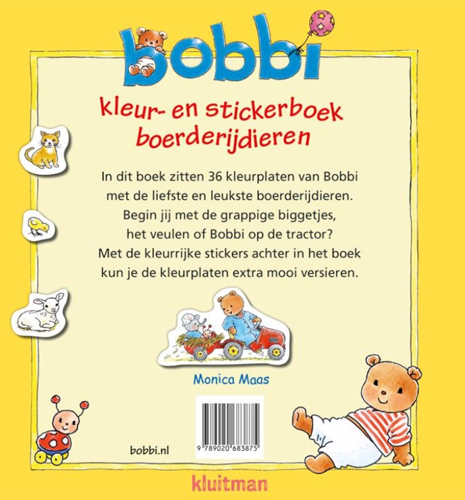 Herausgeber Kluitman Bobbi Farb- und Aufkleberbuchbuchstiere