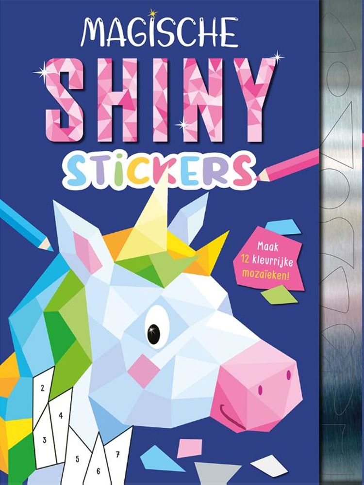 Cooles, glänzendes Stickerbuch mit magischen Kreaturen, 12 Mosaike