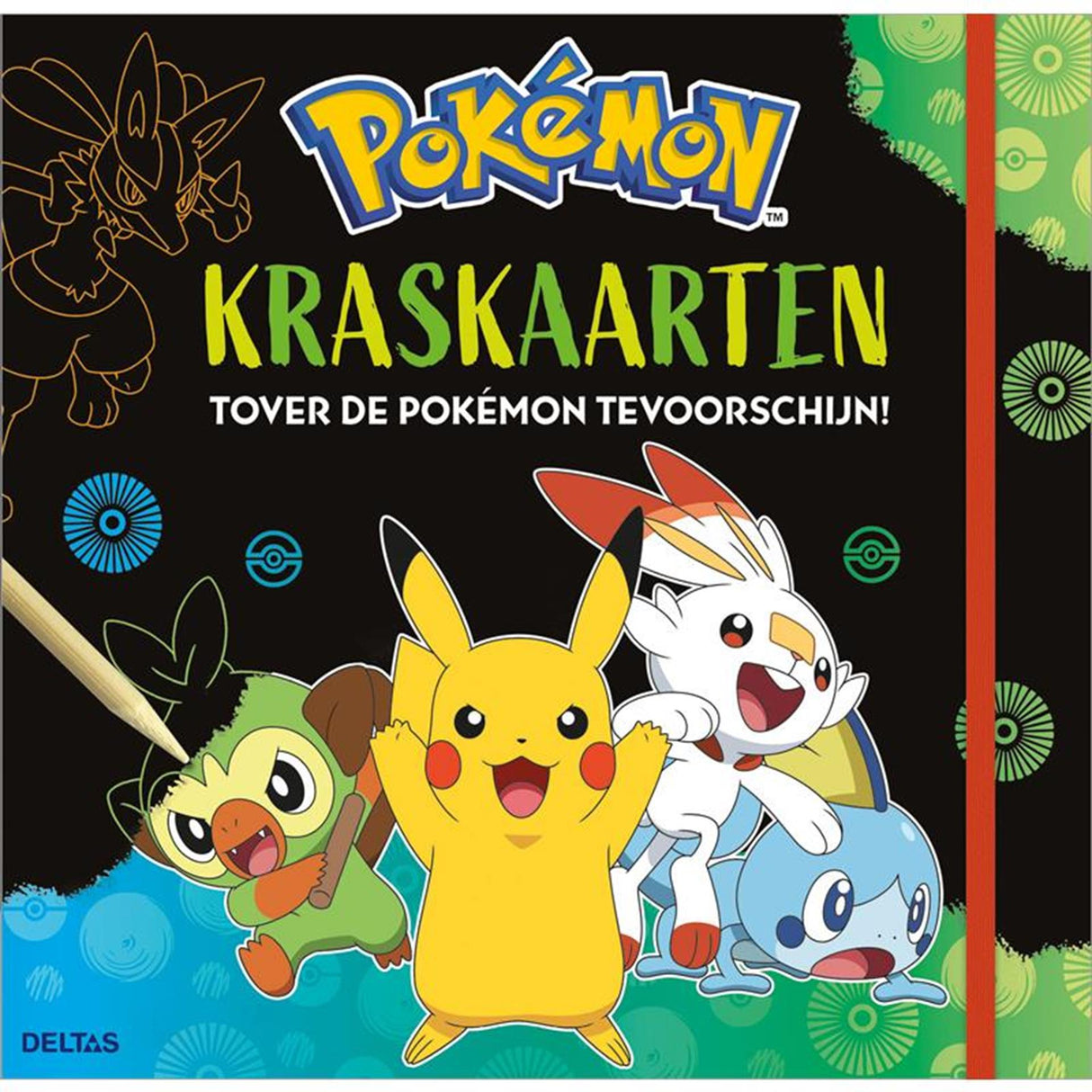 Deltas Pokémon 8 Rubbelkarten und Rubbelstift