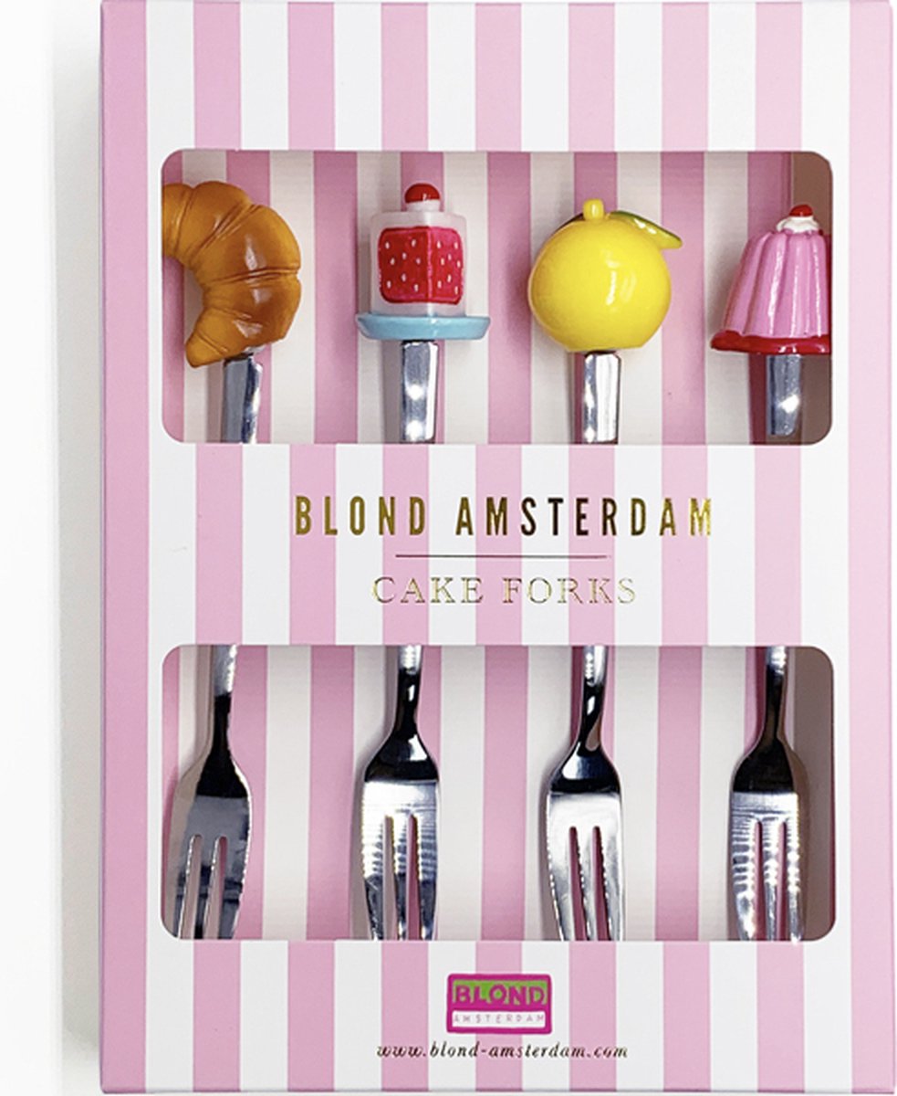 Blond amsterdam , even bijkletsen: vorkjes, set van 4
