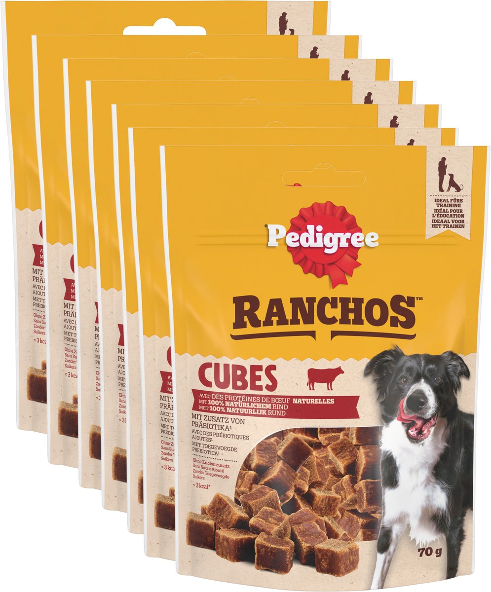 Pedigree Hundesnacks – Ranchos-Würfel – Rind – 7 x 70 g