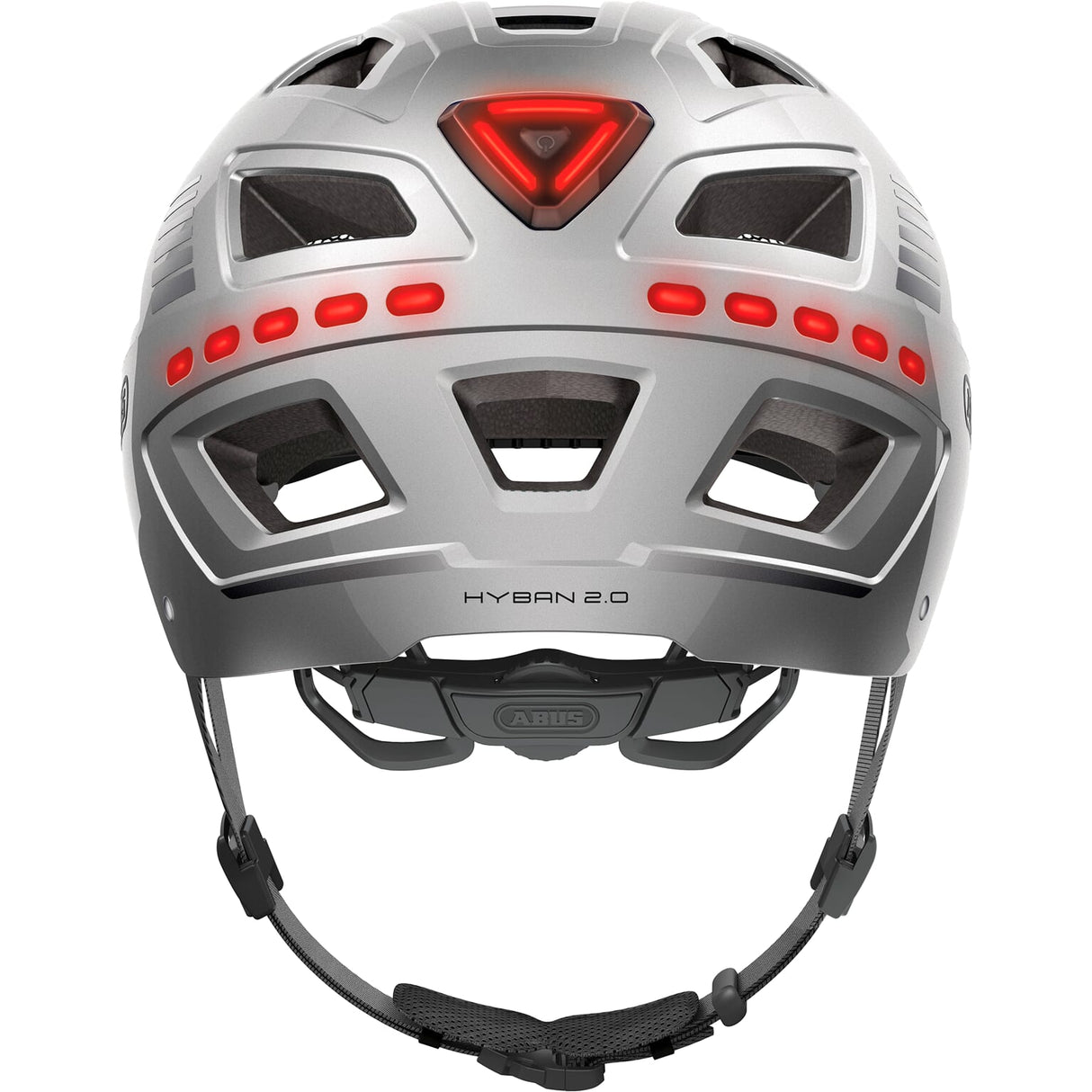 ABUS HELM HYBAN 2.0 LED-Signal Silber L 56-61 cm
