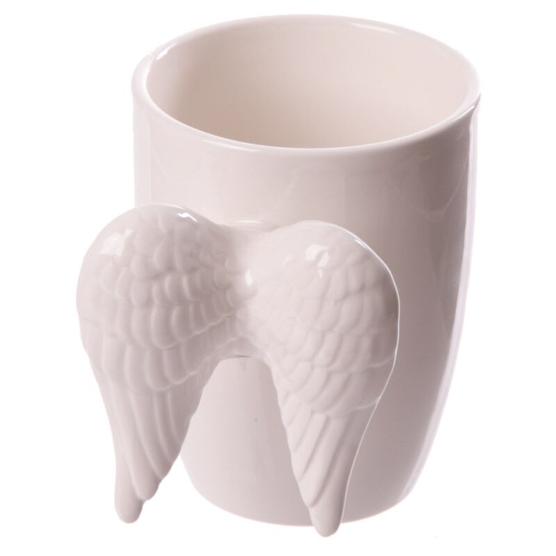 Keramiktasse mit Engelsflügelgriff