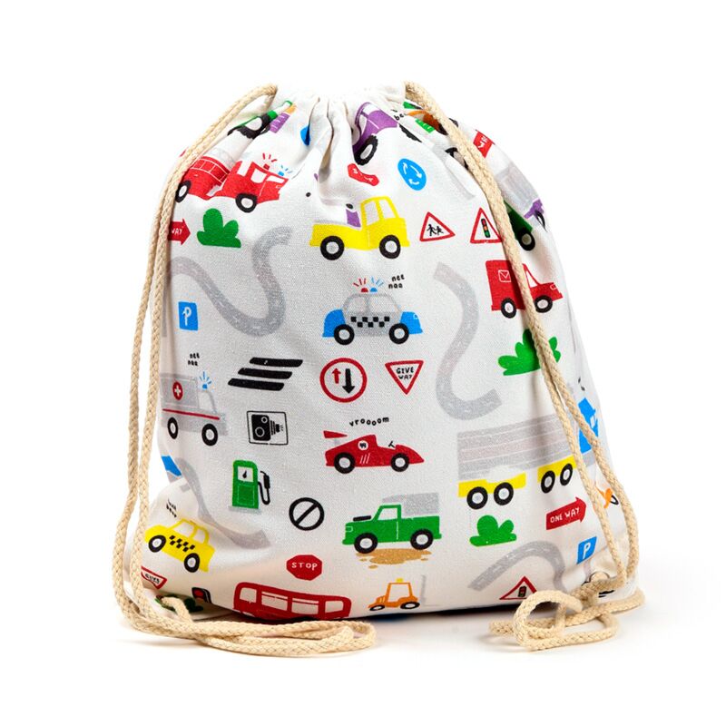 Kleiner motorisierter Canvas-Rucksack mit Kordelzug