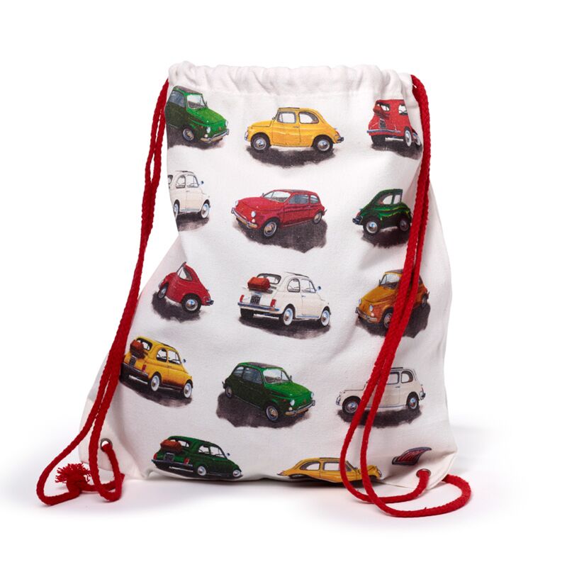 Fiat 500 Canvas-Rucksack mit Kordelzug