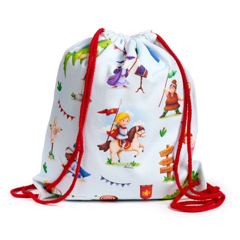 Ritter-Drachen-Canvas-Rucksack mit Kordelzug