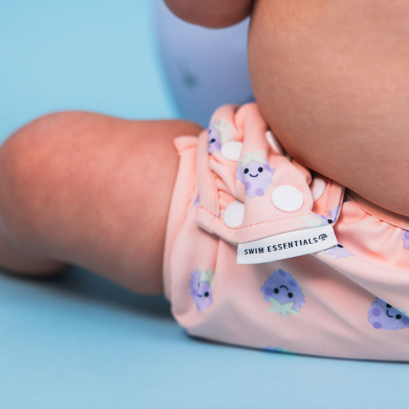 Brombeere | beige lila waschbare Schwimmwindel