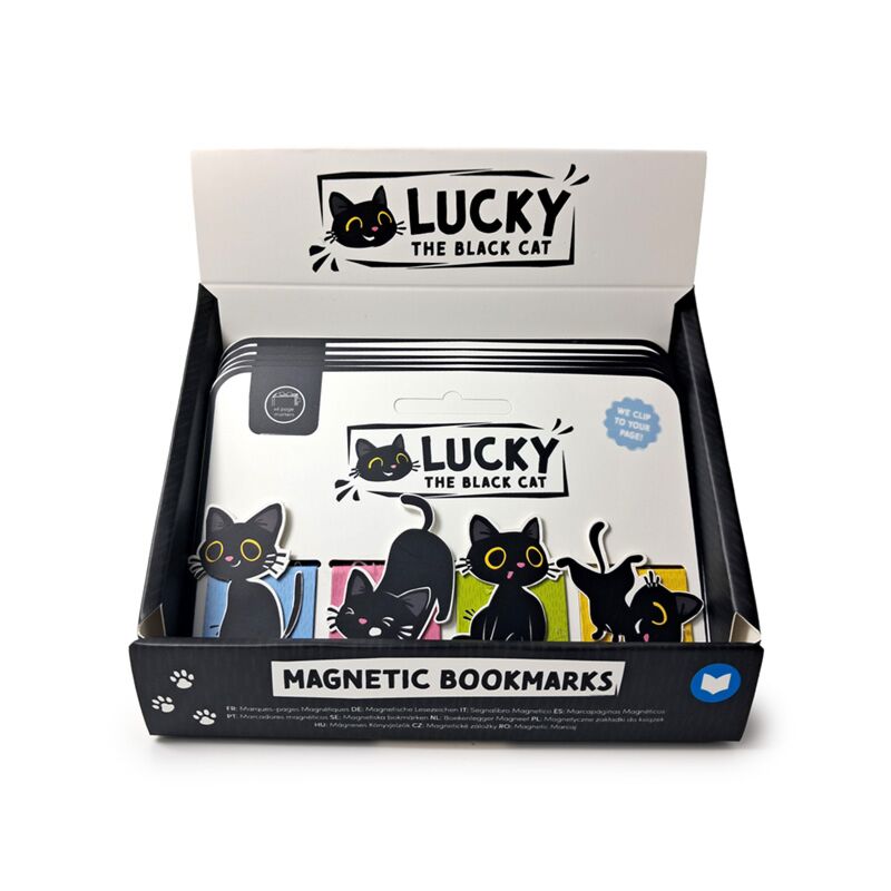 Magnetisches Lesezeichen-Set „Lucky the Black Cat“.