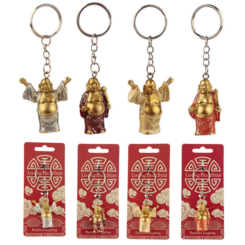 Chinesischer lachender Buddha-Glitzer-Schlüsselanhänger