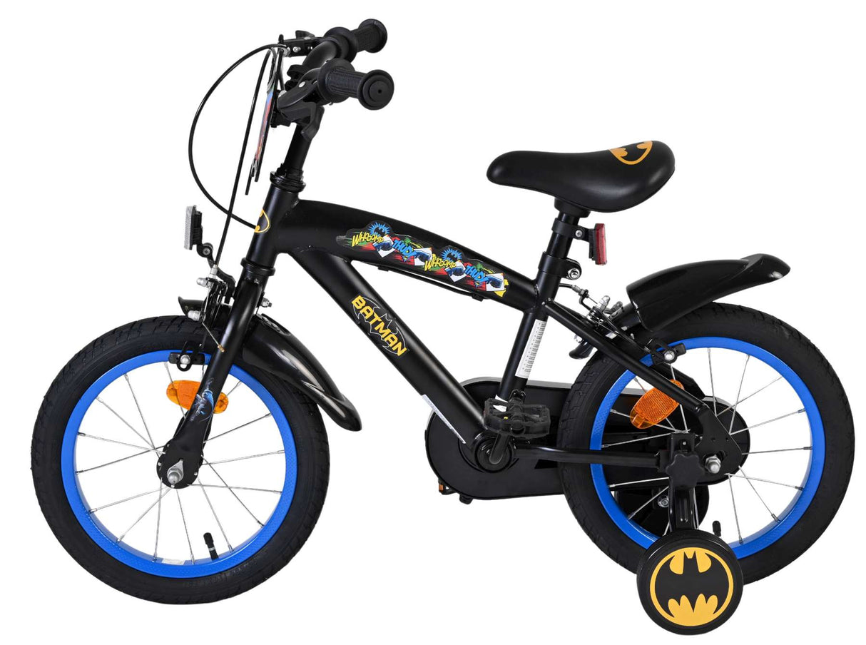 Batman Kinderfahrrad – Jungen – 14 Zoll – Schwarz – zwei Handbremsen