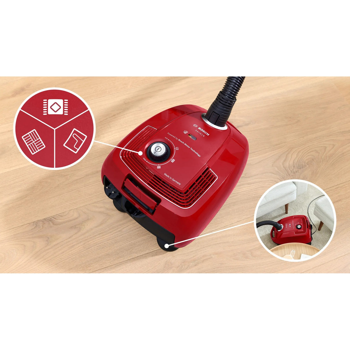 BOSCH Series 4 Vakuumreiniger mit BGB38RD2 -Beutel