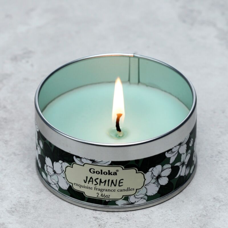 Goloka Jasmin-Paraffinwachs-Duftkerze in einer Dose