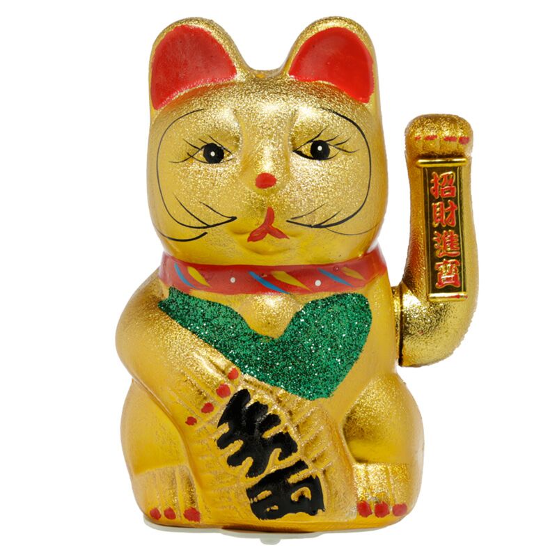 Augen offen 21cm Maneki Neko Glückskatze