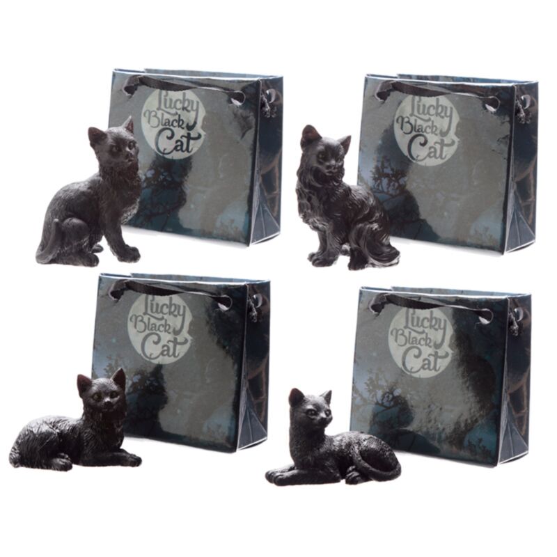 Schwarze Glückskatze in Mini-Geschenktüte