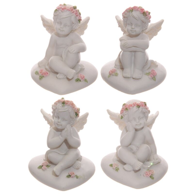 Cherubim rosa Rosen, sitzt auf dem Herzen