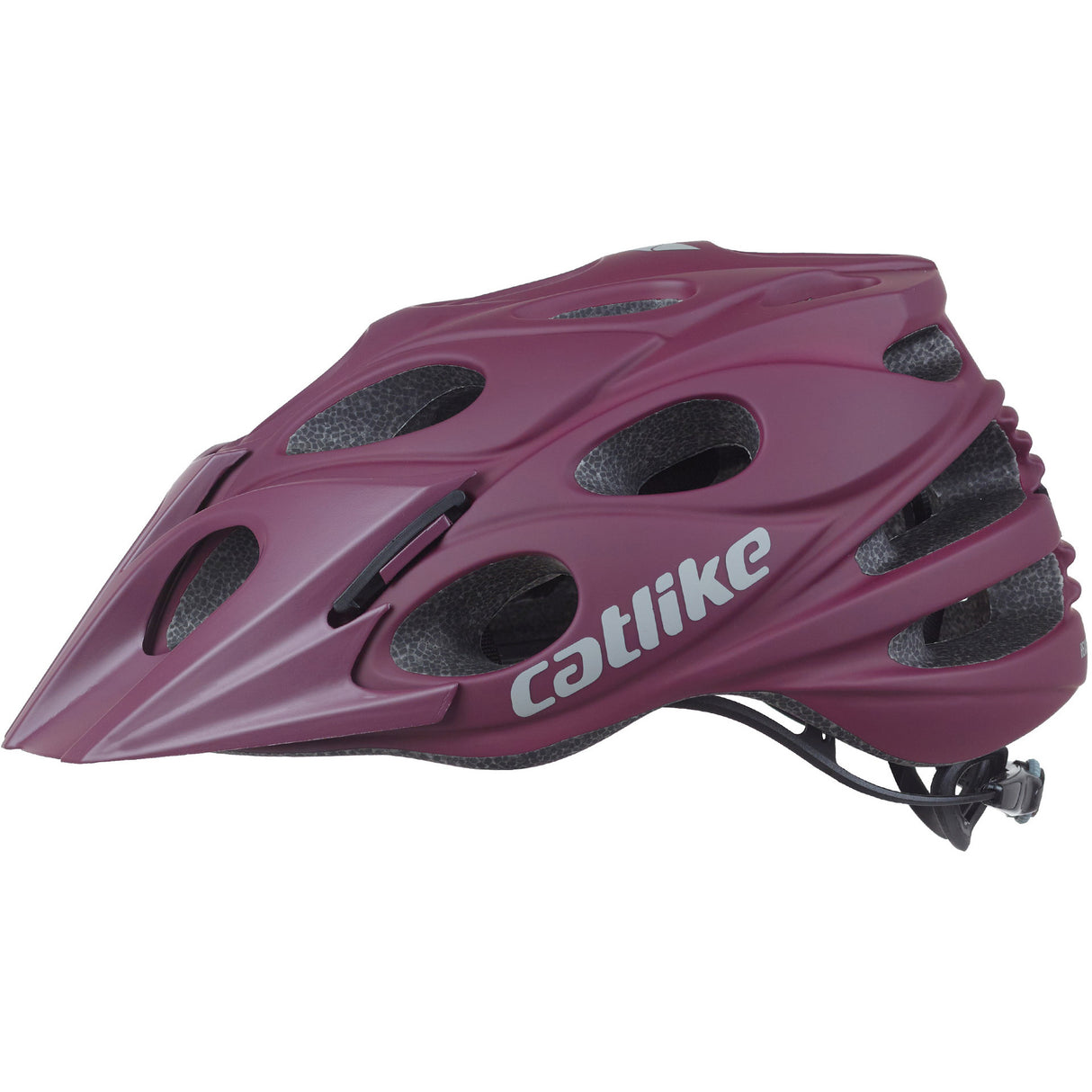 Katzenartiger MTB-Helm, Blattgröße L, 58–60 cm, Burgunderrot