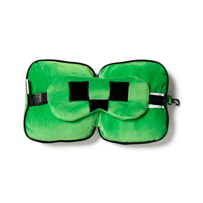 Relaxeazzz Minecraft Creeper runde Reisekissen-Schlafmaske