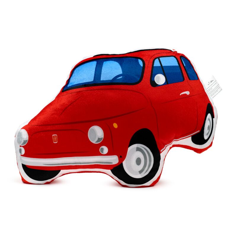 Fiat 500 Dekokissen aus rotem Plüsch