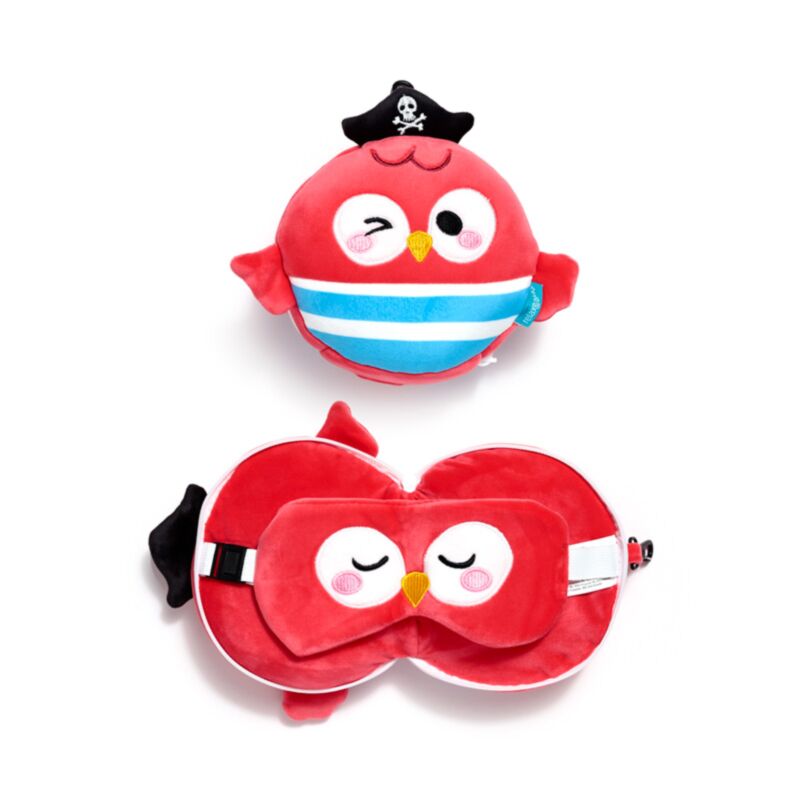 Relaxeazzz Jolly Roger Pirat Bembo der Papagei Reisekissen Schlafmaske