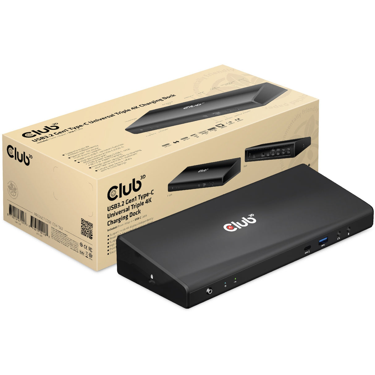 Club 3d USB C 3.2 Gen1 Universal Triple 4K Ladestock